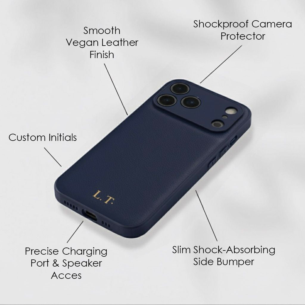 Navy Blue Gold Initials