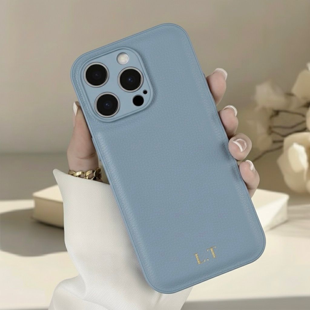 Light Blue Gold Initials