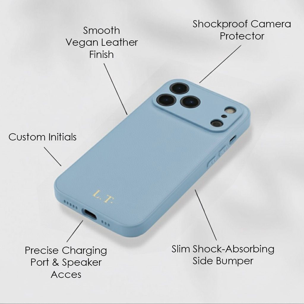 Light Blue Gold Initials