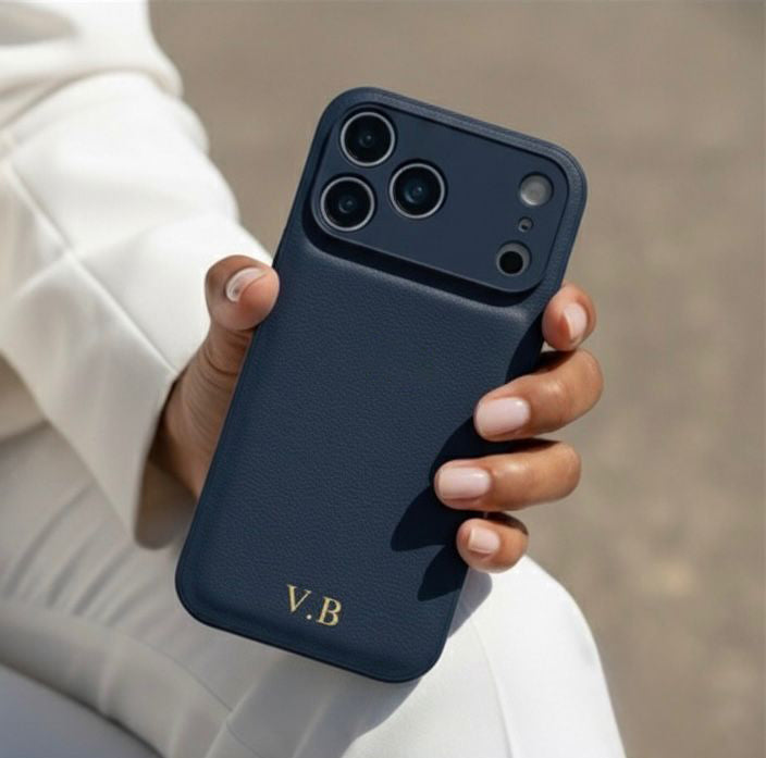 Navy Blue Gold Initials